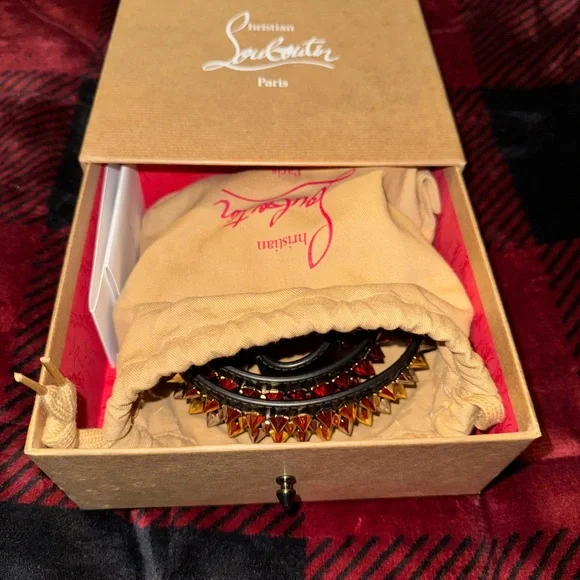 Christian Louboutin Gold Spiked Men’s Belt - Picture 5 of 8